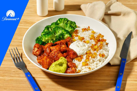 Land and Smoke BBQ Double Chicken Charred Corn Rice Bowl