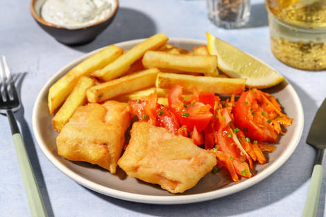 Lachs Fish & Chips mit Remoulade