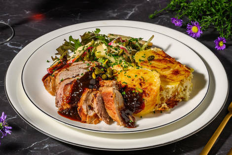 Filet mignon de porc en sauce au jus de veau