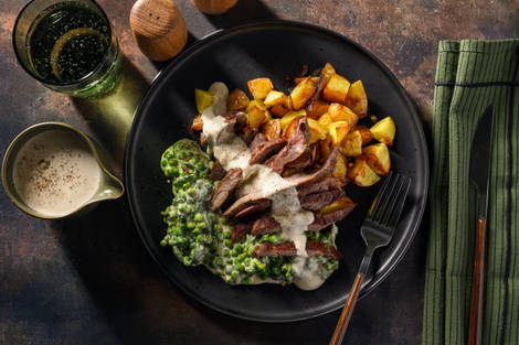 21 Day Aged Sirloin Steak and Peppercorn Sauce