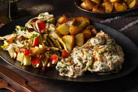 Kipfilet in romige champignonsaus met dragon