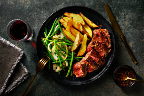 Steak in knoflook-sesamboter