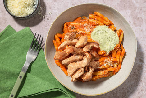 Frische Strozzapreti mit extra Hähnchengeschnetzeltem