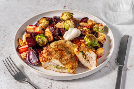 Zucchinifyldt kyllingebryst