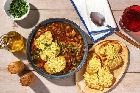 Französische Zwiebelsuppe mit Lardon