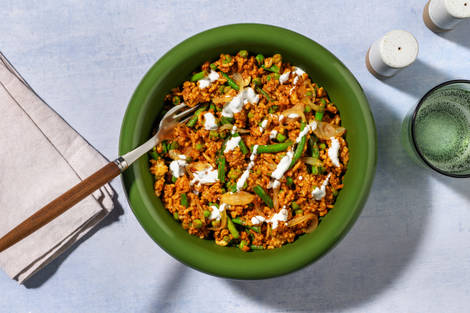 Spiced Beef Pilaf and Mango Chutney