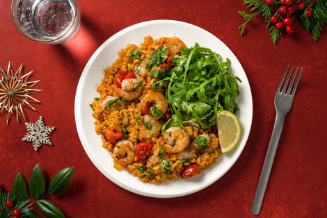 Risotto à la tomate et aux crevettes