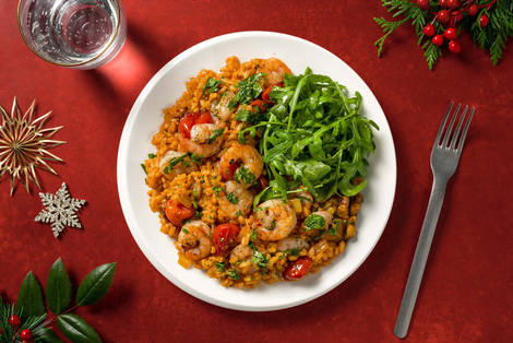 Risotto à la tomate et aux crevettes