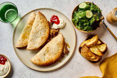 Spiced Beef Quesadillas and Wedges