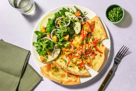 Flammekueche au poireau et mozzarella 