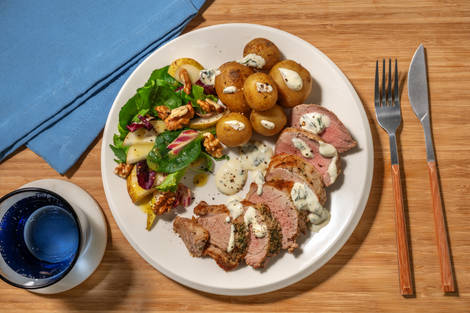 Svinemørbrad i cremet flødesauce