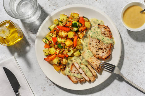 Extra de lomo de cerdo en salsa de mostaza y perejil