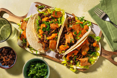 Fajita-Tacos mit veganen Filetstreifen