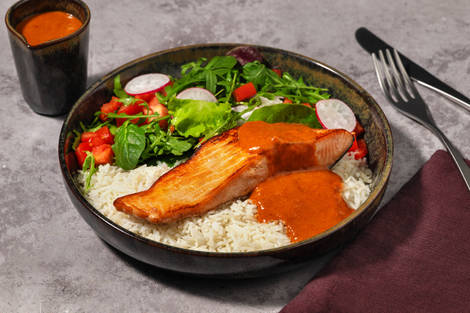 Seared Salmon & Thai Red Curry Sauce