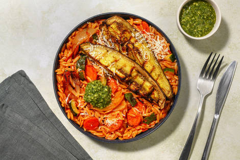 Roast Eggplant Ratatouille Risoni