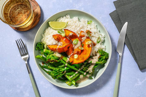 Sweet Soy Pumpkin, Prawn & Zesty Coconut Rice