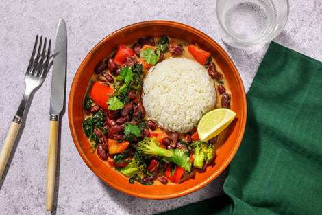 Fast Caribbean Kidney Bean & Coconut Curry