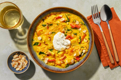 Hearty Chicken, Lentil & Roast Veggie Curry 