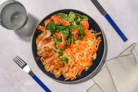 Double Sriracha-Glazed Pork & Carrot Couscous