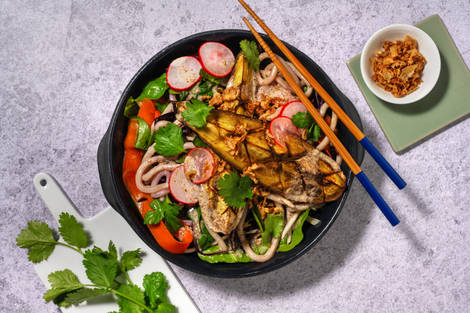 Sweet-Soy Eggplant Noodle Salad