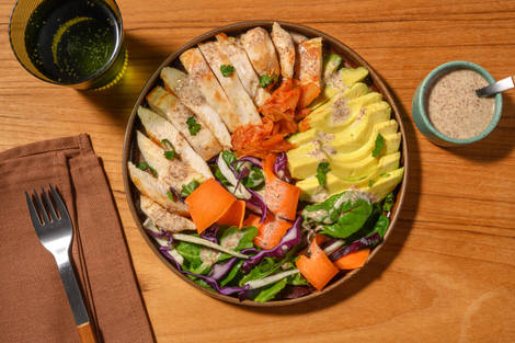 Pan-Seared Chicken & Kimchi-Avo Salad 