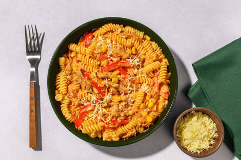 Double Creamy Tex-Mex Pulled Pork Fasta Pasta