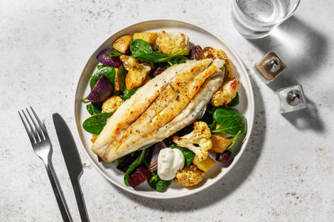 Baked Double Barramundi & Honey Beetroot Toss