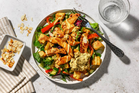 Double Chermoula-Honey Chicken & Pita Chips Salad