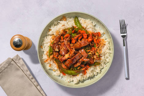 Sichuan Beef & Pea Pod Stir-Fry