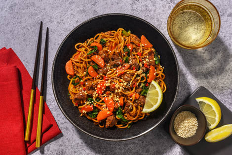 Char Siu Beef & Pork Noodle Stir-Fry