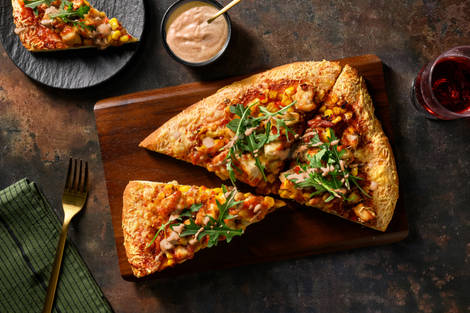 Cheesy Crust Chicken & Bacon Pizza