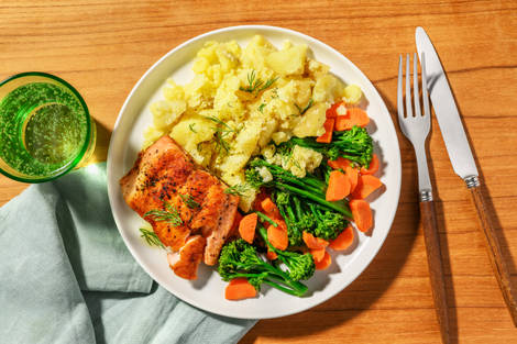 Lemon Pepper Salmon & Crushed Potatoes