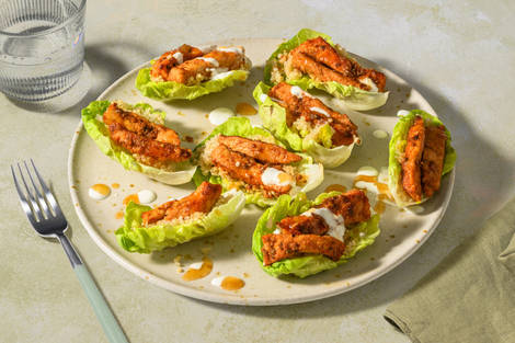 Ssams de lomo adobado con chutney de mango