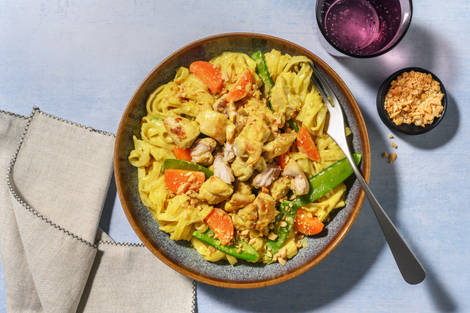 Curried Coconut Chicken and Rice Noodles