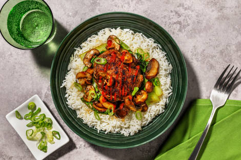 Chinese Style Beef, Spring Onion and Mushroom Patty