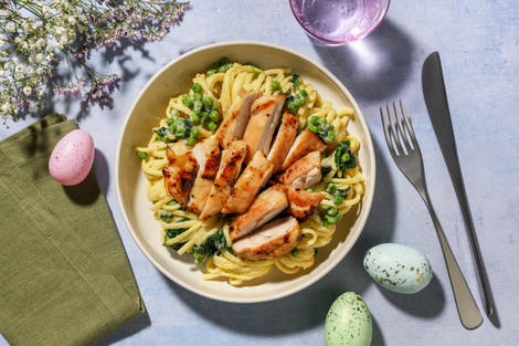 Creamy Lemon Honey Double Chicken Linguine