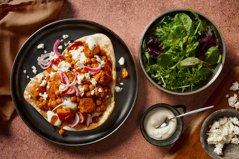 Chana Masala Style Chickpea and Paneer Curry Loaded Naan 