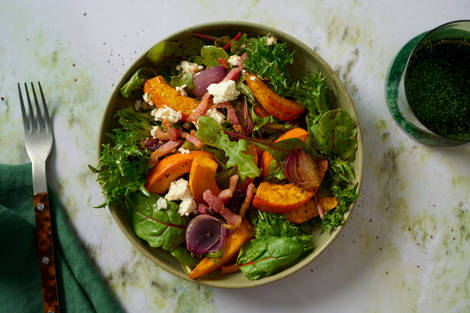 Roasted Hokkaido Pumpkin and Bacon Warm Salad