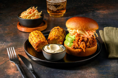 Pulled chicken burger alle spezie Tex-Mex