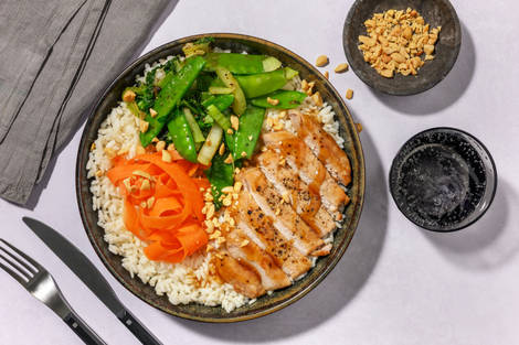 Char Siu Pork Steak and Sushi Rice Chirashi Bowl