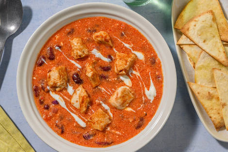 Suppe mit Poulet & selbstgemachten Tortilla-Chips