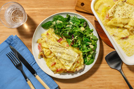 Tartiflette fondente alpina al brie e pancetta