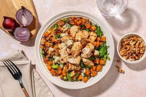 Butternut rôti, poulet & boulgour