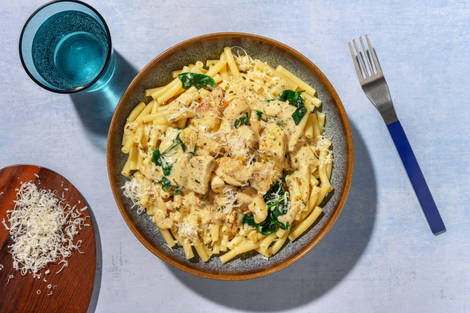 Macaroni sauce avoine, dinde & épinards