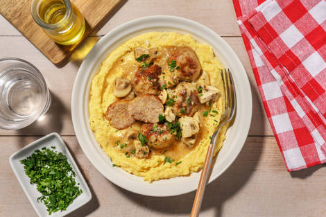 Boulettes de porc & polenta au romarin du bistro