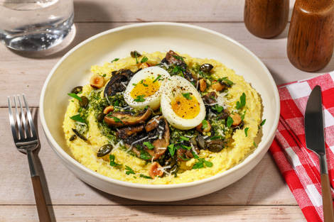 Polenta au parmesan & fricassée de champignons