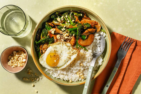 Stir-fry broccolini & portobello à l’asiatique