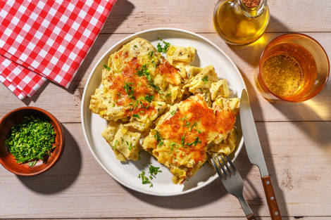 Gratin de ravioli ricotta-épinards façon bistro