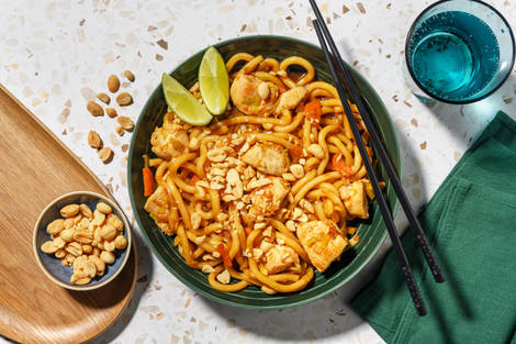 Udon sautées à la dinde & sauce sucrée