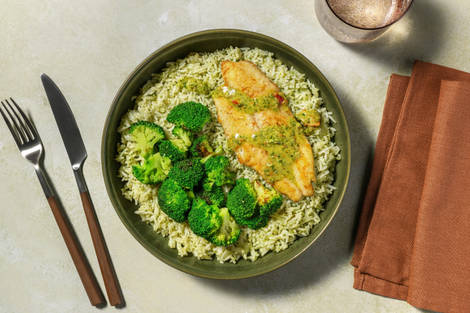 Lieu grillé & pistou de basilic thaï